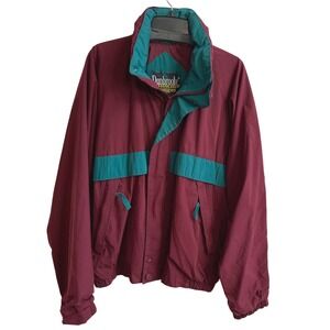 Dunbrooke Distinctive Images Maroon Teal Colorblock Windbreaker Jacket Mens L‎